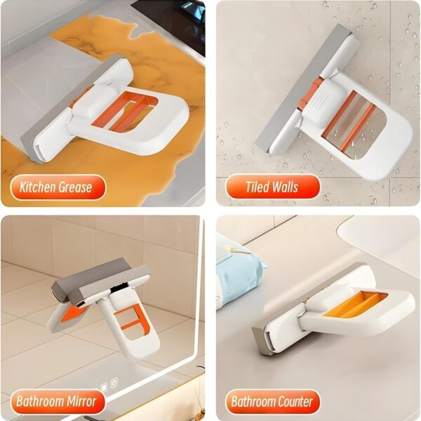 The Foldable Desktop Mini Sponge Mop is a versatile cleaning tool designed for small spaces and everyday use. With its portable and foldable design, it’s easy to store and carry. Featuring a self‑squeezing system, this mop is perfect for both wet and dry cleaning. Ideal for use in the bathroom, kitchen, desktop, glass surfaces, and even cars, it ensures quick and efficient cleaning with minimal effort. Key Points Foldable desktop mini sponge mop Portable design – easy to store & carry Self‑squeezing system for convenience Suitable for wet & dry cleaning Perfect for bathroom, kitchen, glass & car use Compact size – ideal for small spaces.png